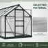 6 x 10ft Polycarbonate Greenhouse, Large Walk-In Green House with Slide Door and Window, Garden Plants Grow House with Aluminium Frame and Foundation, Grey