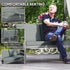 4-Piece Wooden Garden Furniture Set with Cushions - Light Grey