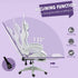 Racing Gaming Chair, Reclining PU Leather Computer Chair with Removable Rabbit Ears, Footrest, Headrest and Lumber Support, Purple Bargain Clearance Centre