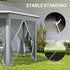 3 x 4m Garden Gazebo Hexagon Pop Up Gazebo Party Tent Canopy Double Roof Instant Shelter with Netting and Carry Bag for Outdoor Patio, Dark Grey