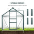 6 x 10ft Polycarbonate Greenhouse, Large Walk-In Green House with Slide Door and Window, Garden Plants Grow House with Aluminium Frame and Foundation, Dark Green