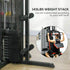 Multi Gym Workout Station, Weight Machine with 65kg Weight Stack, Sit Up Bench, Push Up Stand, Dip Station