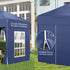 2 x 2 m Garden Pop Up Gazebo, Wedding Party Tent Marquee, Water Resistant Awning Canopy with Sidewalls, Windows, Carry Bag, Blue