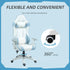 Faux Leather Colour Block Gaming Chair, with 135° Reclining Back - Blue/White Bargain Clearance Centre