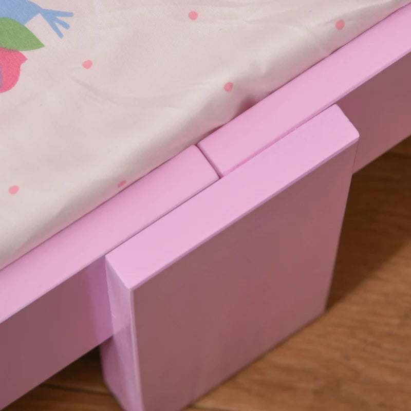 Kids Bed Princess Castle Theme w/ Side Rails Slats Home Furniture for 3 - 6 Yrs Pink 143 x 73 x 60 cm