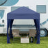 2 x 2 m Garden Pop Up Gazebo, Wedding Party Tent Marquee, Water Resistant Awning Canopy with Sidewalls, Windows, Carry Bag, Blue