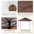 3.5m x 4m Hexagonal Pop Up Gazebo, Canopy Tent Sun Shelter for Patio Outdoor Party, Height Adjustable, with Mosquito Netting and Carry Bag - Brown