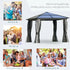 3 x 3(m) Hardtop Gazebo Canopy with Polycarbonate Roof, Aluminium Frame, Permanent Pavilion Garden Gazebo with Netting and Curtains for Patio, Deck, Dark Grey
