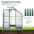 6x6 FT Polycarbonate Greenhouse with Base and Raised Bed, Walk-in Greenhouse with Aluminium Frame, Temperature Controlled Window, Foundation for Plants, Flowers, Vegetable