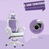Racing Gaming Chair, Reclining PU Leather Computer Chair with Removable Rabbit Ears, Footrest, Headrest and Lumber Support, Purple Bargain Clearance Centre