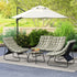4 Seater Garden Furniture Set, Conversation Set with Loveseat Sofa, Chairs, Glass Coffee Table, Thick Cushions, Steel Outdoor Sofa for Balcony, Poolside, Conservatory, Light Grey