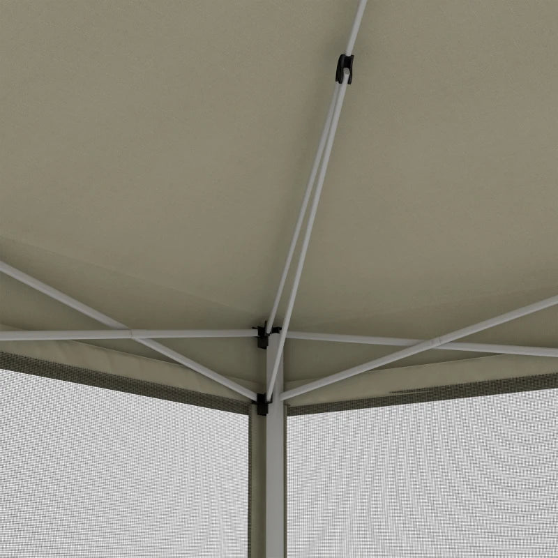 3 x 3(m) Pop Up Gazebo with 4 Mesh Sides and Carry Bag, Height Adjustable Party Canopy Tent, Portable Garden Outdoor