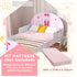 Ballet Theme Toddler Bed Frame with Safety Rails for 3-6 Years, Pink