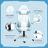 Faux Leather Colour Block Gaming Chair, with 135° Reclining Back - Blue/White Bargain Clearance Centre