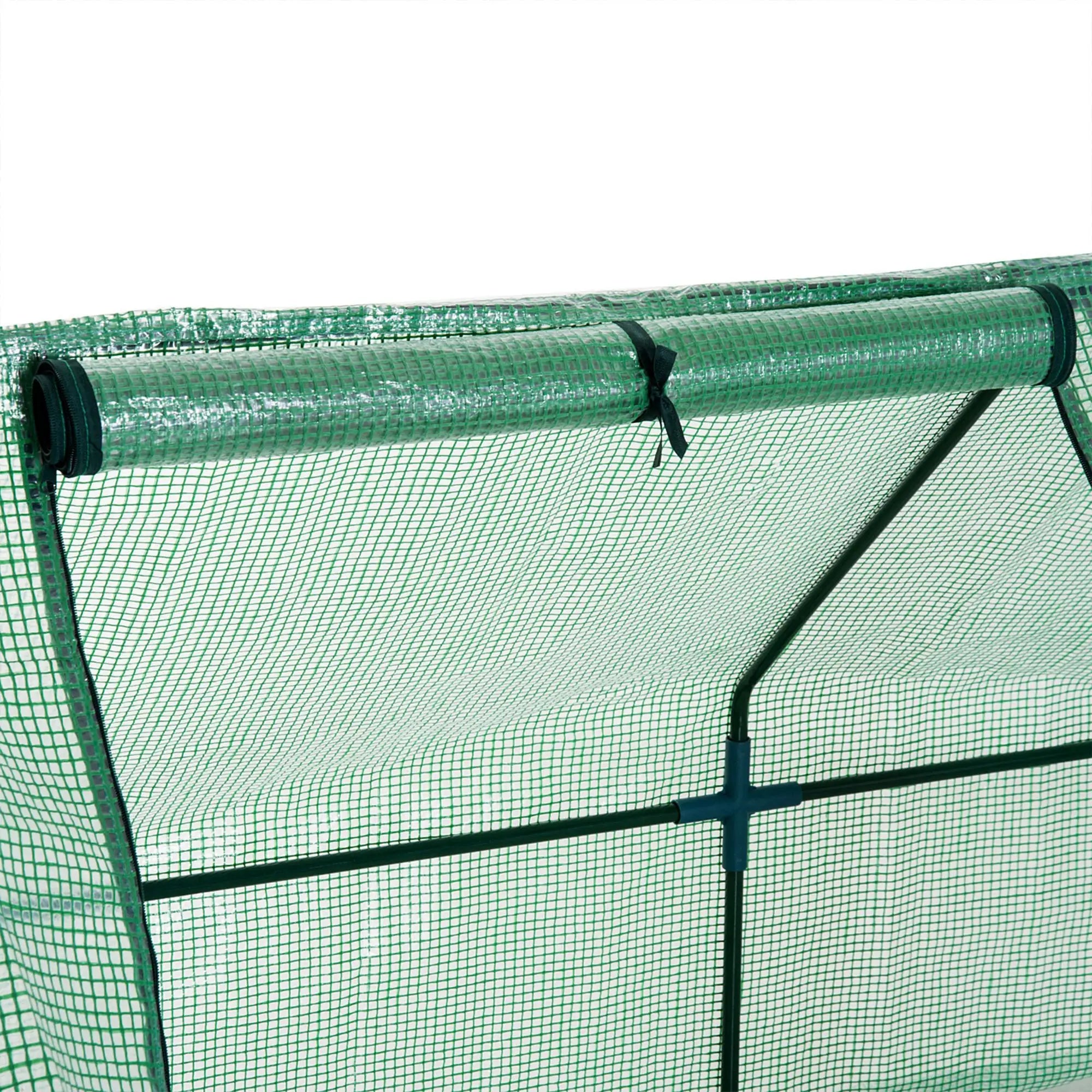 Mini Small Greenhouse with Steel Frame & PE Cover & Zipped Window Poly tunnel Steeple for Plants Vegetables, 270 x 90 x 90 cm, Green