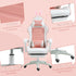 Racing Gaming Chair, Reclining PU Leather Computer Chair with Removable Rabbit Ears, Footrest, Headrest and Lumber Support, Pink Bargain Clearance Centre