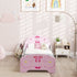 Ballet Theme Toddler Bed Frame with Safety Rails for 3-6 Years, Pink