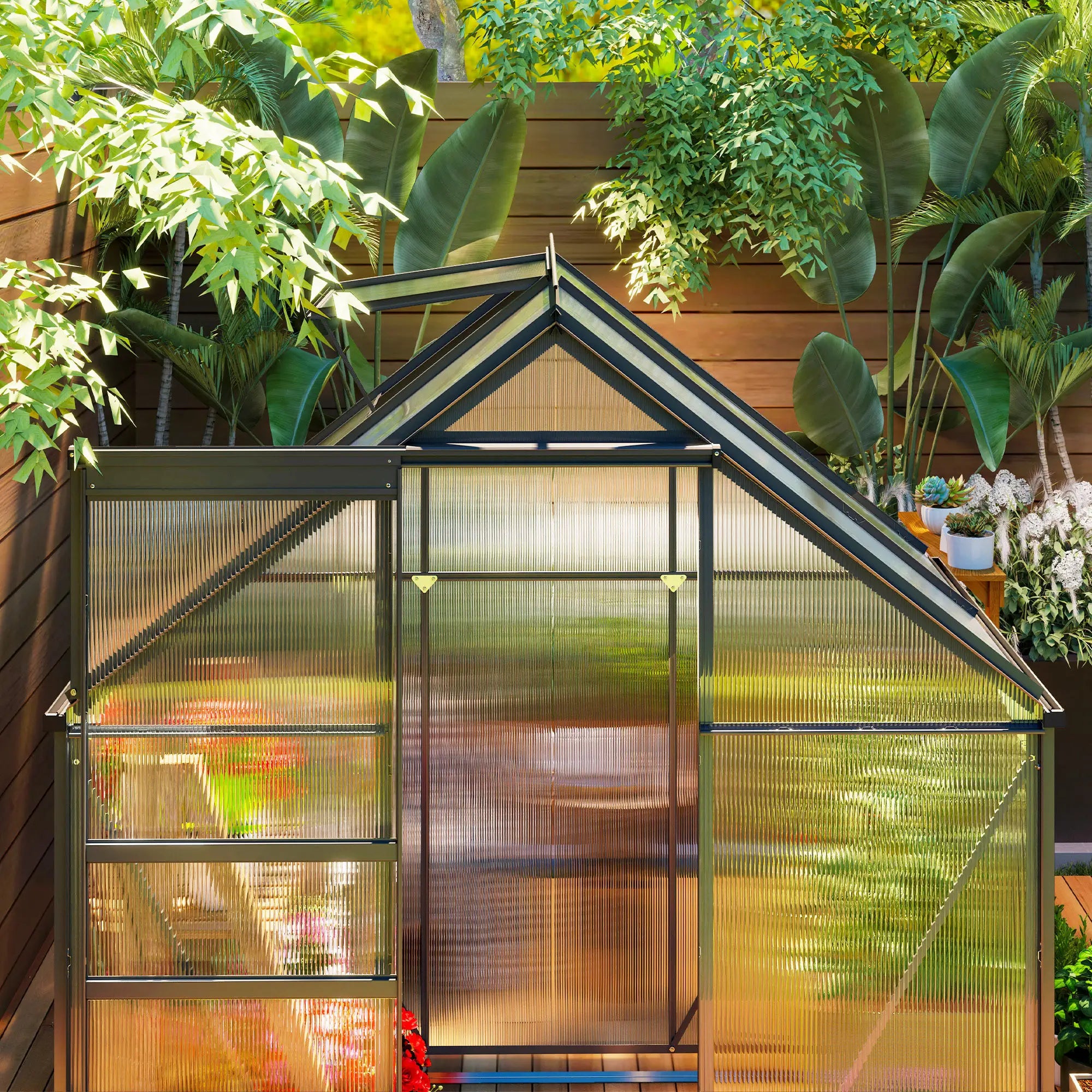 192.5 x 131cm Walk-In Polycarbonate Greenhouse