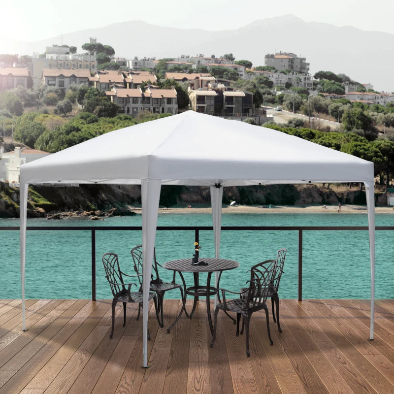 3 x 3M Garden Pop Up Gazebo Height Adjustable Marquee Party Tent Wedding Canopy with Carrying Bag, White