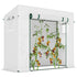 Small Walk-in Garden Greenhouse with Steel Frame, Large Roll-up Door and Windows, 200Lx76Wx168Hcm, White
