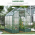 6x6 FT Polycarbonate Greenhouse with Base and Raised Bed, Walk-in Greenhouse with Aluminium Frame, Temperature Controlled Window, Foundation for Plants, Flowers, Vegetable