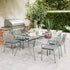 Five-Piece PE Rattan Garden Dining Set with Cushions & Stackable Chairs - Light Grey