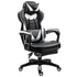 Computer Gaming Chair, Racing Desk Chair with Lumbar Support and Footrest, PU Leather Gamer Chair with Headrest and Swivel Wheels for Home, White Bargain Clearance Centre