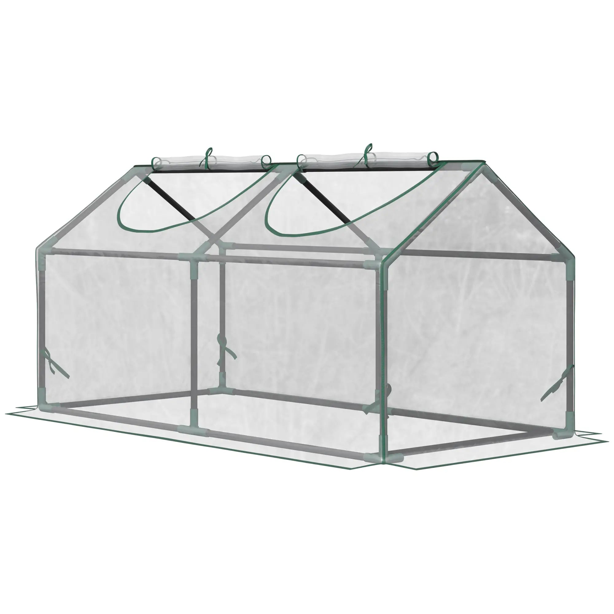 Mini Greenhouse Portable Flower Planter Vegetable Grow House for Garden Backyard with Zipped Windows, 120 x 60 x 60 cm, Clear