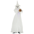 74 Inch Halloween Decorations White Witch Holding Pumpkin Head, Standing Skeleton Ghost Prop Life Size with Light Up Eyes and Body