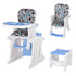 2 in 1 Convertible Baby High Chair Toddler Table Chair Infant Feeding Seat Removable Food Tray Safety Harness Blue 4.7