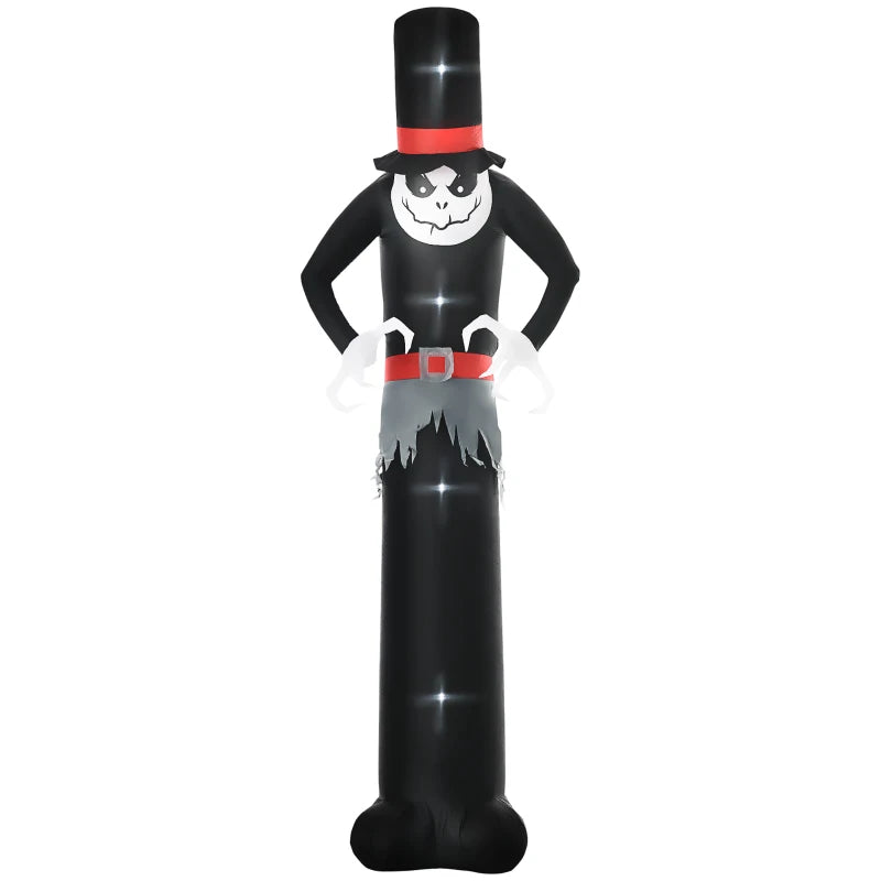Giant 10ft Halloween Inflatables Tall Ghost with Hat, Build-in LEDs Blow Up Scary Outdoor Decorations, for Party Yard Garden Lawn Decoration