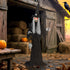 170 cm Life Size Halloween Animated Standing Witch & Staff with Glowing LED Eyes, Spooky Witch Scary Halloween Decorations, Battery Operated, Indoor Party Props