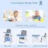 2 in 1 Convertible Baby High Chair Toddler Table Chair Infant Feeding Seat Removable Food Tray Safety Harness Blue 4.7
