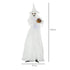 74 Inch Halloween Decorations White Witch Holding Pumpkin Head, Standing Skeleton Ghost Prop Life Size with Light Up Eyes and Body