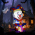 4ft Halloween Inflatable Clown on Bicycle, Blow Up Outdoor Halloween Decoration with 3 Built-in LED Lights for Garden, Party Indoor Outdoor