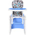 2 in 1 Convertible Baby High Chair Toddler Table Chair Infant Feeding Seat Removable Food Tray Safety Harness Blue 4.7