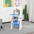 2 in 1 Convertible Baby High Chair Toddler Table Chair Infant Feeding Seat Removable Food Tray Safety Harness Blue 4.7