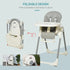 Foldable Baby High Chair Convertible Feeding Chair Height Adjustable with Adjustable Backrest Footrest and Removable Tray 5 Point Safety Harness for Kids 6 - 36 Months Grey