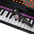 37 Keys Kids Mini Electronic Keyboard Children Grand Piano with Stool Microphone Light Musical Instrument Educational Game Toy Set (Black)