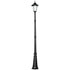 2.4 m Garden Lamp Post Light, LED Solar Powered Patio Path Lighting Lamp with Aluminium Frame, PIR Motion Sensor for Lawn, Pathway, Driveway, Black