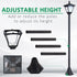 Outdoor Garden Solar Post Lamp Photosensitive LED Lantern Bollard Pathway 1.2M Tall – Black