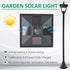 Outdoor Garden Solar Post Lamp Photosensitive LED Lantern Bollard Pathway 1.2M Tall – Black