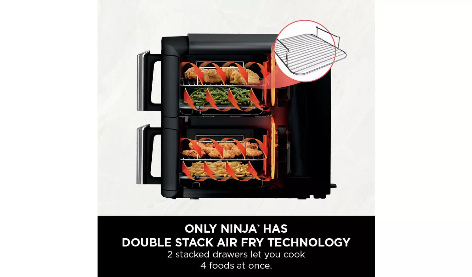 **£1 RAFFLE** Ninja Double Stack SL300UK 7.6L Air Fryer - Black