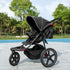 Foldable Three-Wheeler Baby Stroller w/ Canopy, Storage Basket - Black