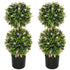 Set of 2 Decorative Artificial Plants Ball Trees with Lavender Flowers in Pot Fake Plants for Home Indoor Outdoor Decor, 70cm, Pink Bargain Clearance Centre