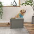 Raised Dog Bowls, with Storage, Two Stainless Steel Bowls, Elevated Base - Grey