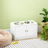 Raised Pet Feeder, with Two Bowls, Storage - White