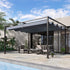 4 x 3(m) Metal Outdoor Pergola with Retractable Roof, Outdoor Gazebo with Drainage Holes for Garden, Patio, Lawn, Grey