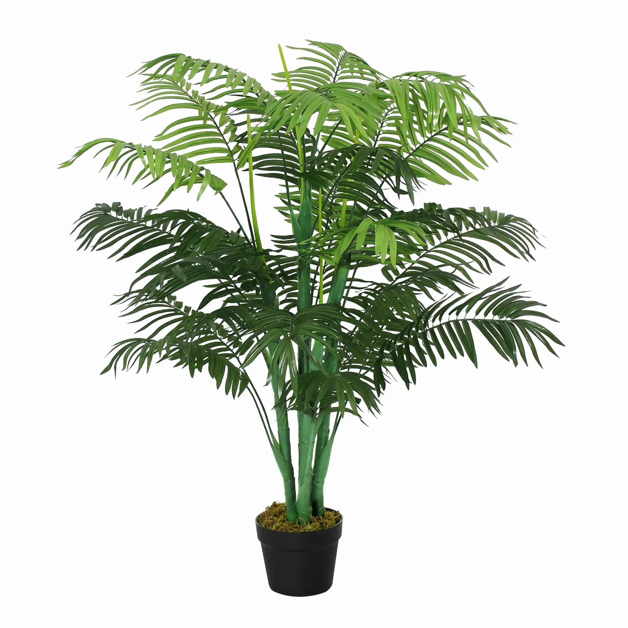 125cm/4FT Artificial Palm Plant Decorative Tree with Nursery Pot, Fake Plastic Indoor Outdoor Home Office Décor, Green Bargain Clearance Centre