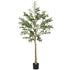 5ft/ 150cm Decorative Artificial Plant, Silk Olive Tree with 720 Leaves and 32 Olive Fruits in Pot, Fake Plant for Home, Office, Living Room, Indoor Decor Bargain Clearance Centre